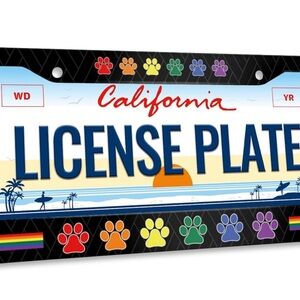 license plate frame paw print
